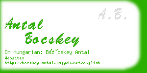 antal bocskey business card